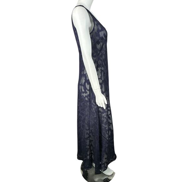 Vintage Victorias Secret Gown Dress Large Sheer Floral 90s Y2K Purple Gold Label - Picture 6 of 11